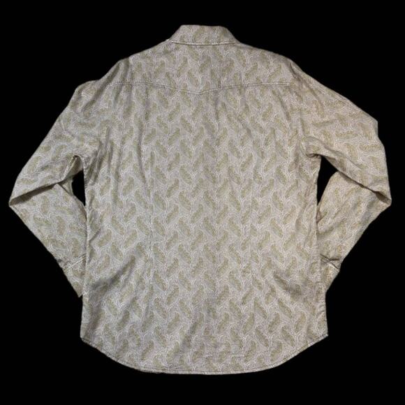 Theory Brown Dress Shirt Paisley Print | Size M - Picture 2 of 4